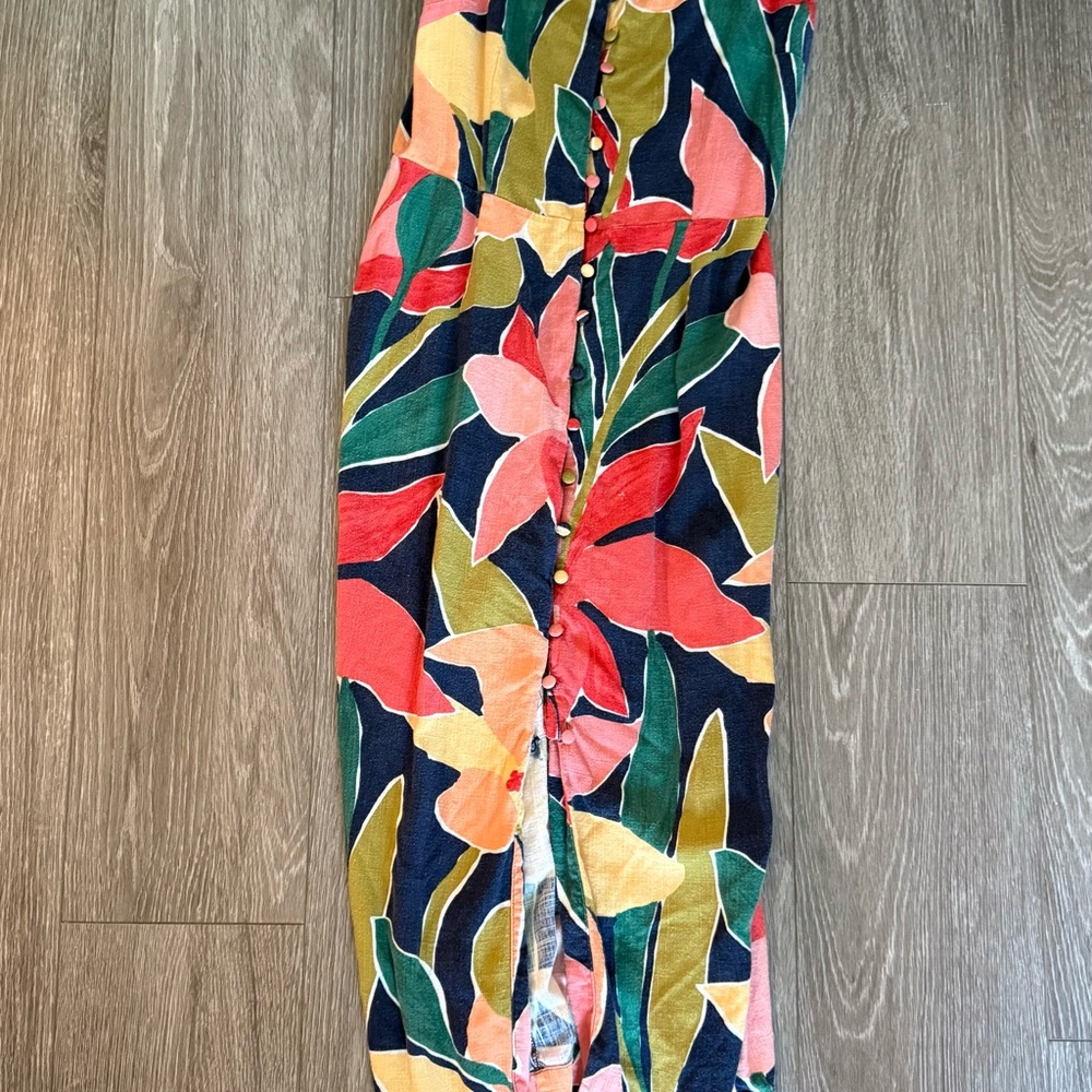 Colorful Leaf Print Midi Dress